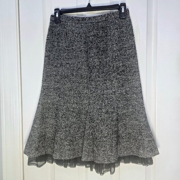 NIEMAN MARCUS Exclusive Wool Tweed Skirt - Picture 1 of 6